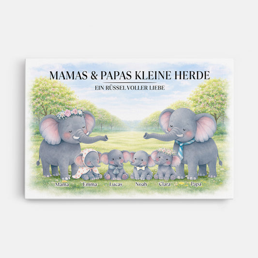 8168CGE1 mamas papas kleine herde ein russel voller liebe personalisierte leinwand familie_ 8168cnvmi_2