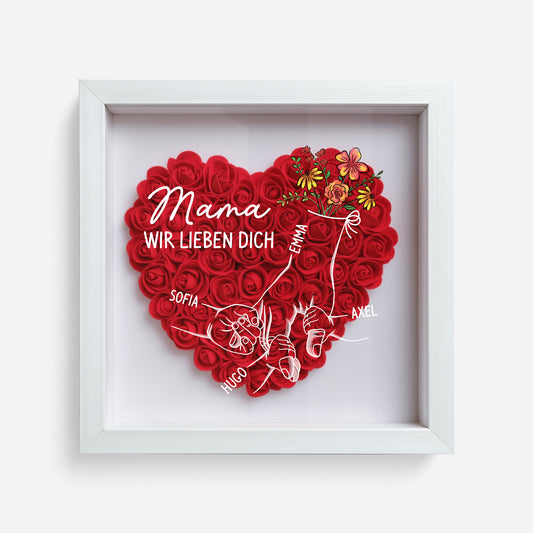 8208OGE1 mama wir lieben dich blumen 3d bilderrahmen personalisiert mamaoma 8208o6paa