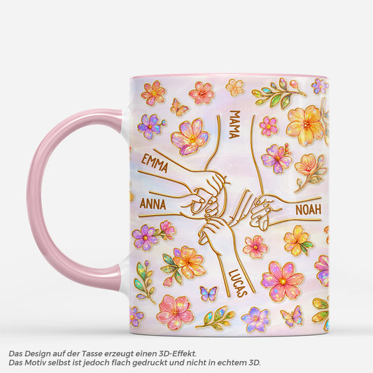 8230MGE1 3d druck effekt hand in hand personalisiertes geschenk mama oma tasse hologramm 8230maqza