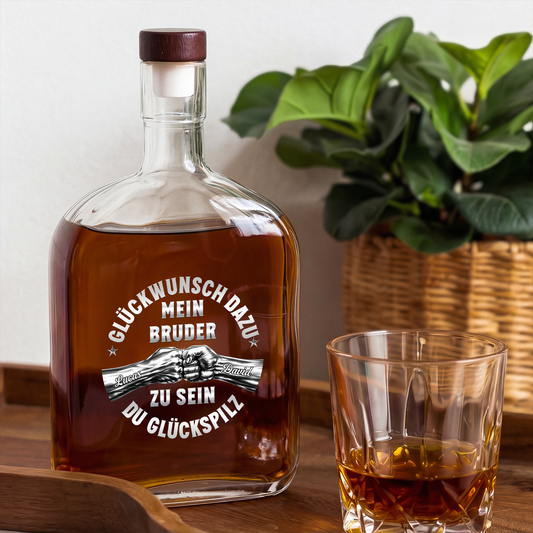8257IGE2 3d druck effekt herzlichen gluckwunsch du bist mein bruder personalisierte whiskyflasche manner 8257isfwe
