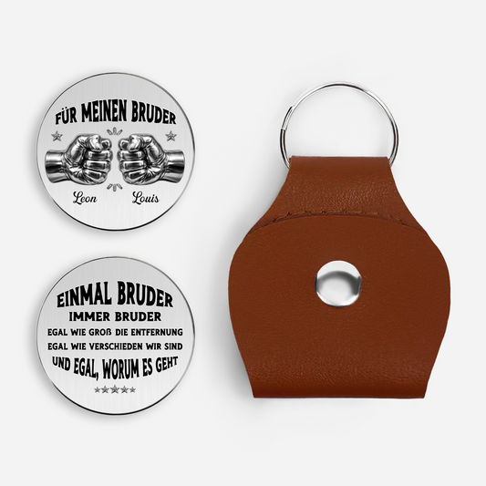 8268AGE1 3d druck effekt einmal bruder immer bruder pocket hug schlusselanhanger personalisiert_ freunde 8268aj6fhb