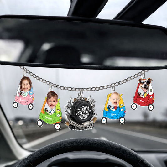 8277GGE1 fahr vorsichtig papa personalisierte geschenke foto acryl autospiegel anhanger papa mama 8277gsyab