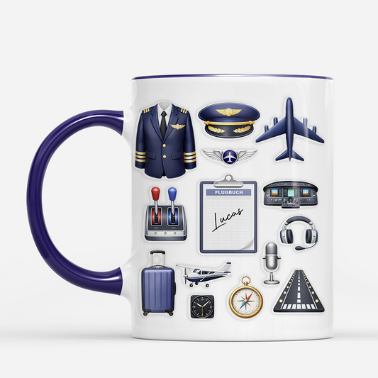 8285MGE2 3d druck effekt flugbuch pilot tasse fur manner personalisiert 8285mcfnb