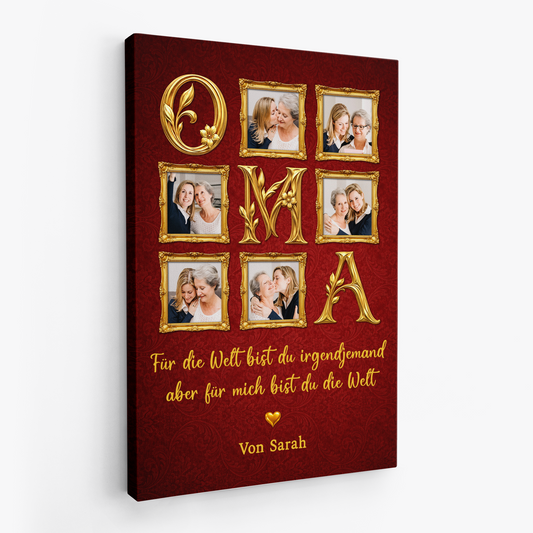 8299CGE2 3d druck effekt fur die welt bist du eine mutter aber fur mich bist du die welt personalisiertes geschenk leinwand mama oma gold 8299cnhwa