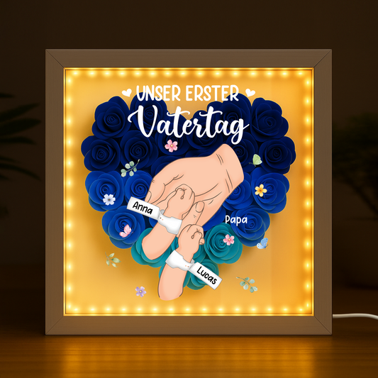 8308OGE2 unser erster muttertag vatertag blumen 3d bilderrahmen personalisiert mama papa 8308otewa