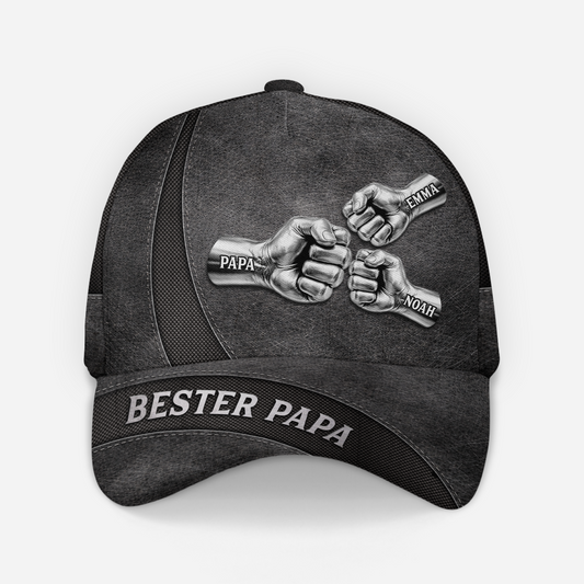 8358JGE1 3d druck effekt bester papa aller zeiten personalisiertes geschenk kappen papa opa silber 8358j3hma