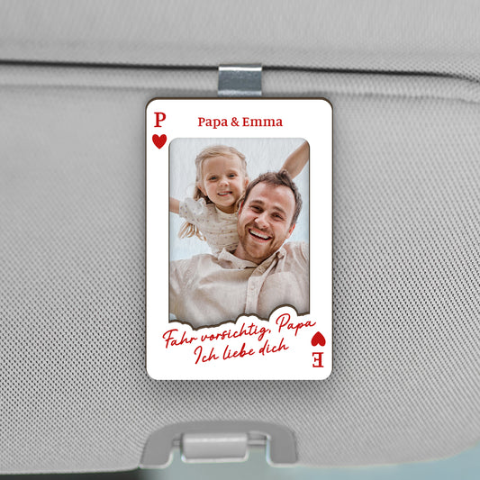8410GGE1 fahr vorsichtig personalisierter auto visier clip foto papa mama spielkarte 8410g8pab