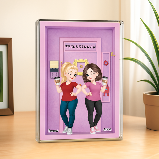 8418RGE2 3d druck effekt besties rechteck acryl aufsteller personalisiert beste freunde 8418rcecf