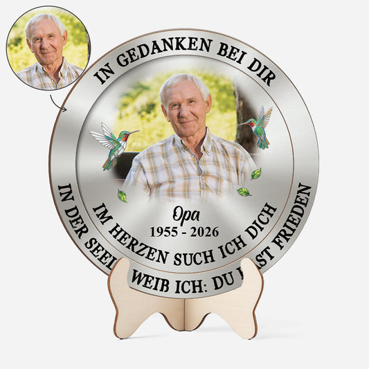 8426QGE1 du hast deinen frieden gefunden holzaufsteller personalisiert opa oma zur erinnerung 8426qcpab