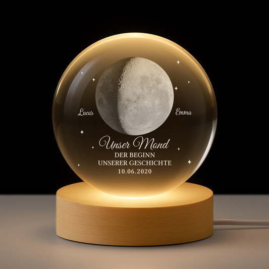 8448LGE1 die nacht in der wir uns fanden personalisierte paar geschenke kristallkugel mondphase 8448lshag