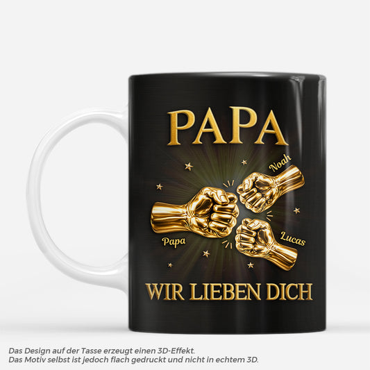 8465MGE1 3d druck effekt papa wir lieben dich gold personalisiertes geschenk opa papa tasse 8465mtqmb