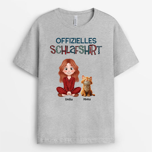 8517AGE2 offizielles schlafshirt katze personalisierte geschenke katze t shirt cartoon punktchenmuster 8517atqld