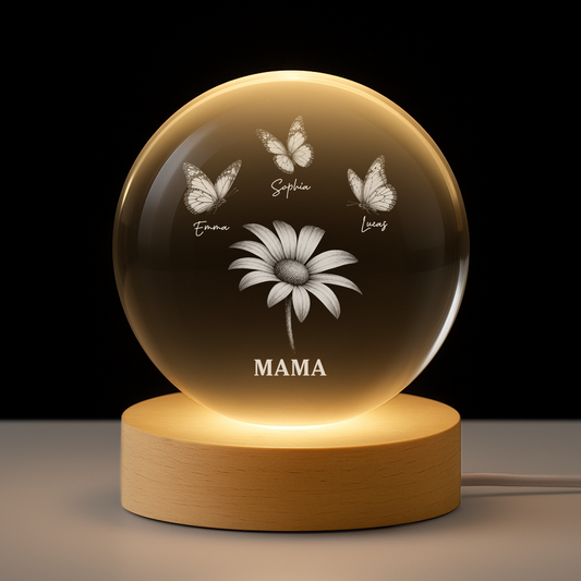 8530LGE1 blume schmetterlinge personalisiertes geschenk kristallkugel mama oma 8530lck2a