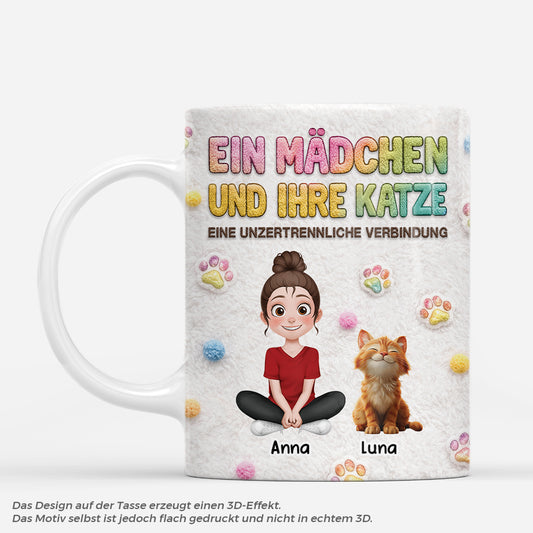 8532MGE1 3d druck effekt eine unzertrennliche verbindung katzen tasse personalisiert teddystoff 8532mtptd
