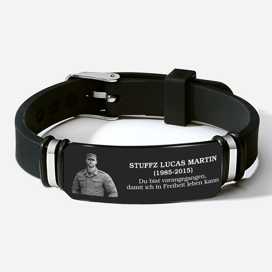 8538JGE1 du bist vorangegangen damit ich in freiheit leben kann uhrenband personalisiertes armband mit foto_ zur erinnerung fur soldat 8538jsfcb