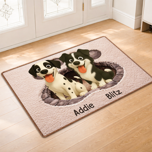 8565AGE2 3d druck effekt hund fussmatte personalisiert hund_ unregelmassige form 8565adsfnc