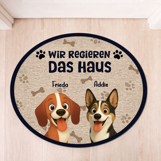 8626AGE1 ich regiere das haus fussmatte personalisiert hund_ auto unregelmassige form 8626ad8yrc