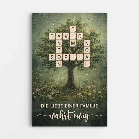 8664CGE1 familie kreuzwortratsel personalisierte geschenke familie leinwand_ baum 8664c3qzf