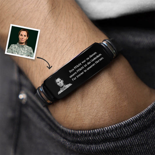 8695JGE1 ihre pflicht war zu dienen unsere pflicht ist das gedenken personalisiertes armband mit foto_ zur erinnerung 8695jtv5b_2