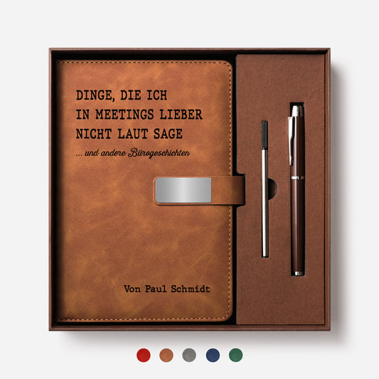 8712MGE1 lustige burospruche notizbuch mit stift personalisiert arbeitskollegen 8712moapno