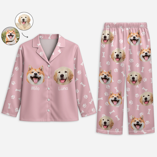 8714VGE1 hund pfoten personalisierte schlafanzug foto 8714vakzc