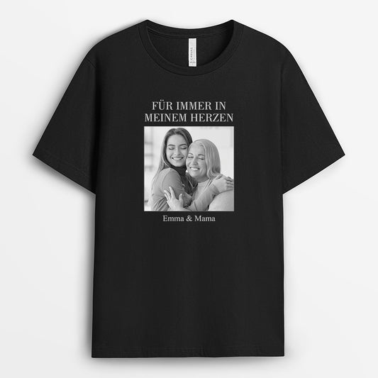 8862AGE1 fur immer in meinem herzen personalisierte trauergeschenke t shirt mit bild_ 8862a6dag