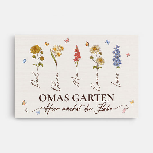 8885CGE1 omas garten hier wachst liebe personalisierte leinwand fur oma mama 8885csyoa