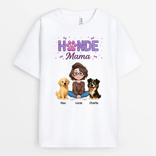 8930AGE1 hundemama hundepapa glitzer personalisiertes hunde geschenk t shirt 8930a3dlc