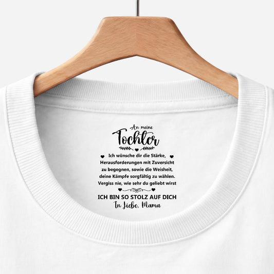 8936AGE1 vergiss nie wie sehr du geliebt wirst personalisiertes geschenk weisses t shirt nackenlabel drucken sohn tochter manner frauen 8936aasqba