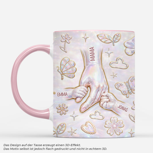 8937MGE1 3d druck effekt hand in hand personalisiertes geschenk oma mama tasse holografie 8937m3qza