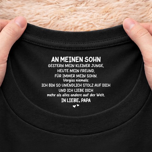 8969AGE2 ich liebe dich mehr als alles andere auf der welt personalisiertes geschenk schwarzes t shirt nackenlabel drucken sohn tochter manner frauen 8969aaccca