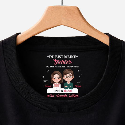 9068AGE1 unser band wird niemals reissen schwarzes t shirt personalisiert nackenlabel drucken tochter sohn schwester bruder 9068aa6fsa