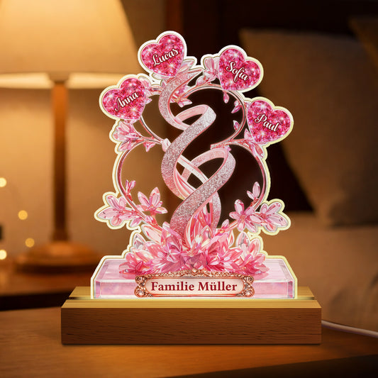 9081LGE1 3d druck effekt herzen pink personalisiertes nachtlicht familie 9081l8pci