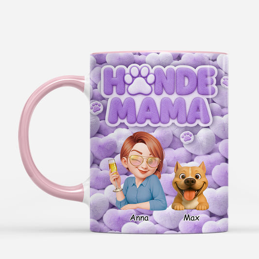 9096MGE2 3d druck effekt hundemama hundepapa personalisiertes hunde geschenk tasse pompon 9096madwc