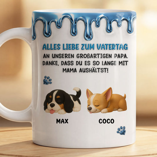 9124MGE2 3d druck effekt alles liebe zum muttertag vatertag personalisierte tasse hund braun 9124maysc