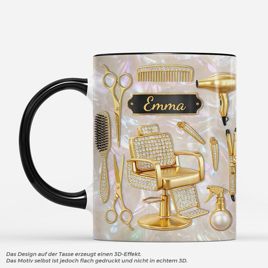 9142MGE1 3d druck effekt friseurbedarf fur salon personalisiertes geschenk tasse perlmutt 9142msdlb