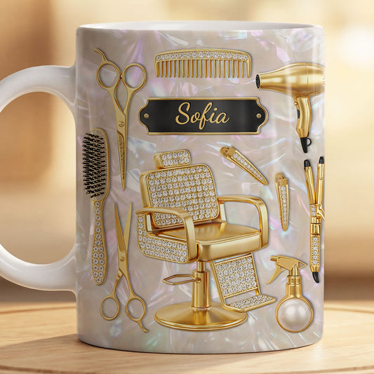 9142MGE2 3d druck effekt friseurbedarf fur salon personalisiertes geschenk tasse perlmutt 9142msdlb
