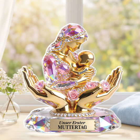 9201AGE1 unser erster muttertag acryl aufsteller personalisiert fur frischgebackene mama 9201arapla
