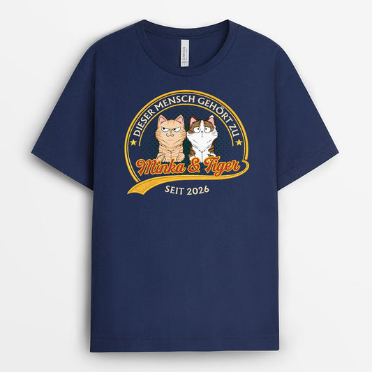 9203AGE2 dieser mensch gehort zu katzen t shirt personalisiert vintage 9203aaysd