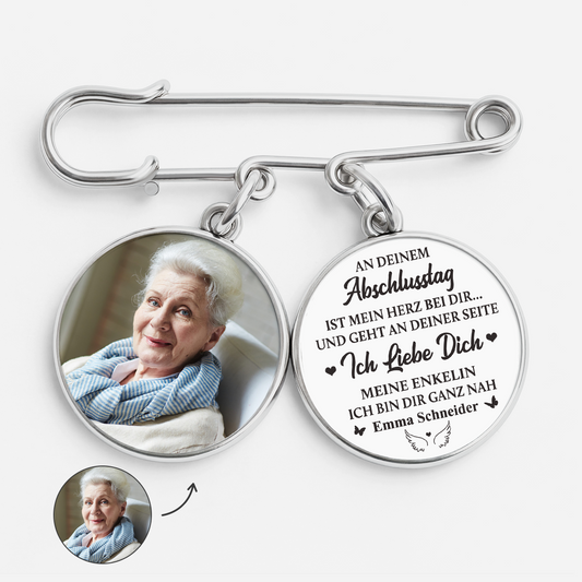 9211AGE1 an deinem abschlusstag ist mein herz bei dir personalisiertes geschenk anstecknadel charms mit foto frauen manner abschluss zur erinnerung 9211aj6dpa