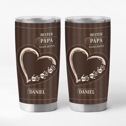 9221TGE1 3d druck effekt bester papa aller zeiten personalisiertes geschenk thermobecher 590 ml opa papa handabdruck 9221t