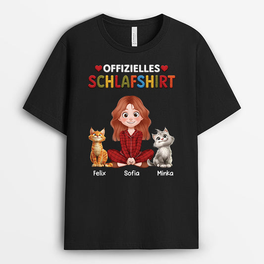 9229AGE1 offizielles schlafshirt katze personalisierte geschenke katze t shirt herzen 9229a3dmd