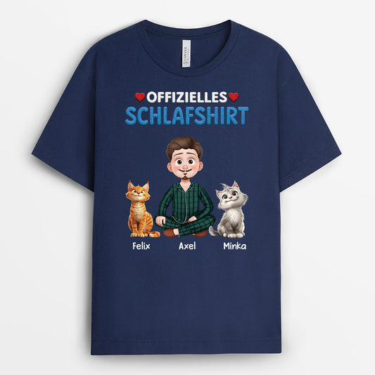 9229AGE2 offizielles schlafshirt katze personalisierte geschenke katze t shirt herzen 9229a3dmd
