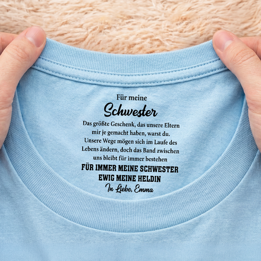 fur immer mein bruder ewig mein held weisses t shirt personalisiert nackenlabel drucken bruder schwester 9255aacfpb