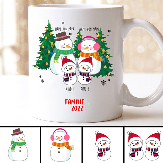 0038MGE2 personalisierte geschenke Tasse schneemann familie_2fdc7c3e d270 4c44 acd9 d7b513eec355