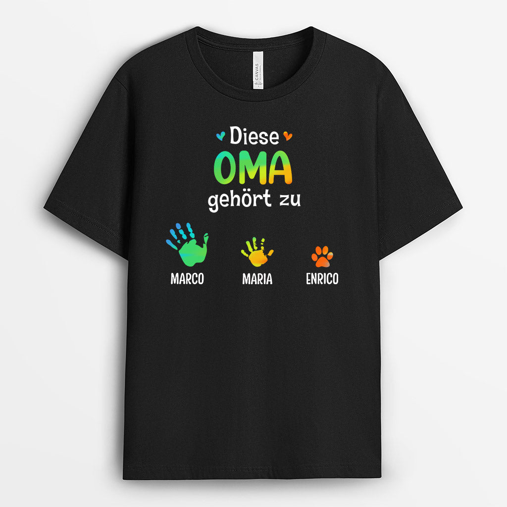0748Age1 Personalisierte Geschenke T Shirt Handabdrucke Oma Mama Muttertag_6d5ce97c bf4e 470b aeeb e2527236a26d