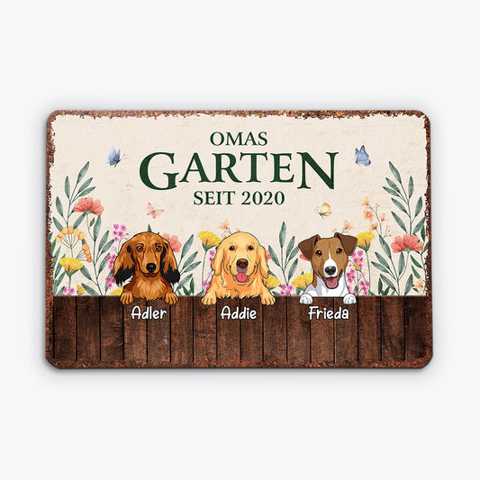 0887EGE1 Personalisierte Geschenke Outdoor Turschild Garten Kinder Enkelkinder Mama Oma