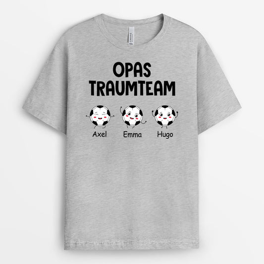 0893AGE2 Personalisierte Geschenke T Shirt Traum Team Kinder Enkelkinder Papa Mama