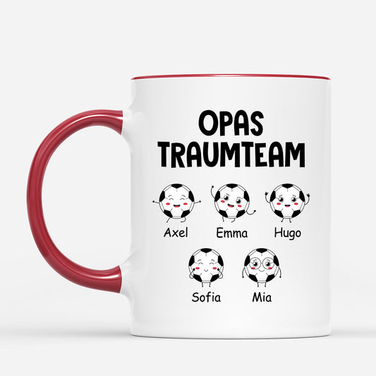 0893MGE2 Personalisierte Geschenke Tasse Traum Team Kinder Enkelkinder Papa Mama