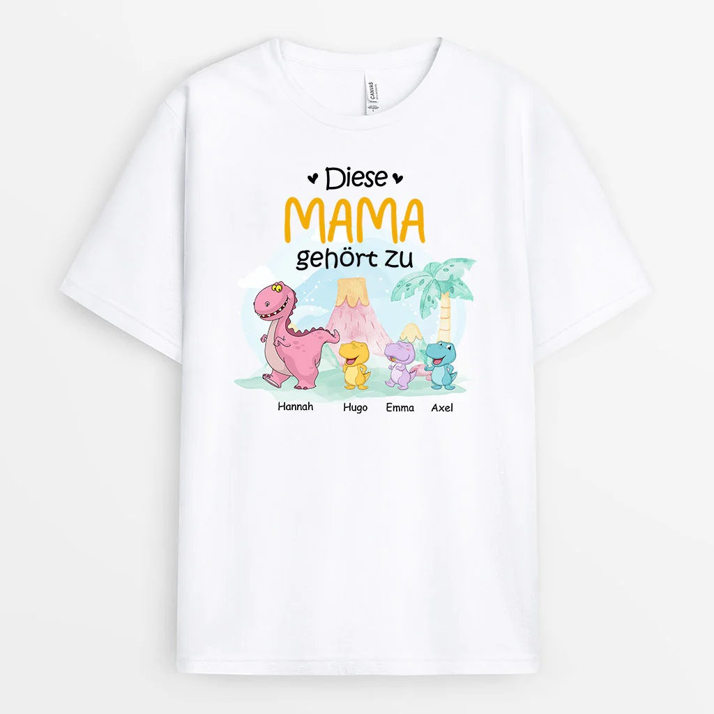 Personalisiertes T-Shirt Saurus Kinder für Mama Oma